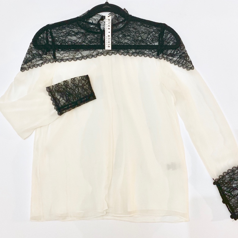 OMG Alice + Olivia lace blouse NWT $350